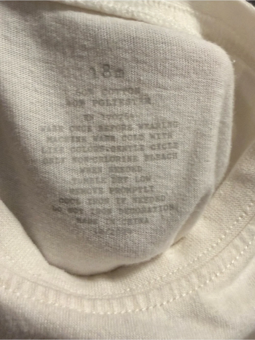 White Tee with Red USA Lettering and Brown Teddy
